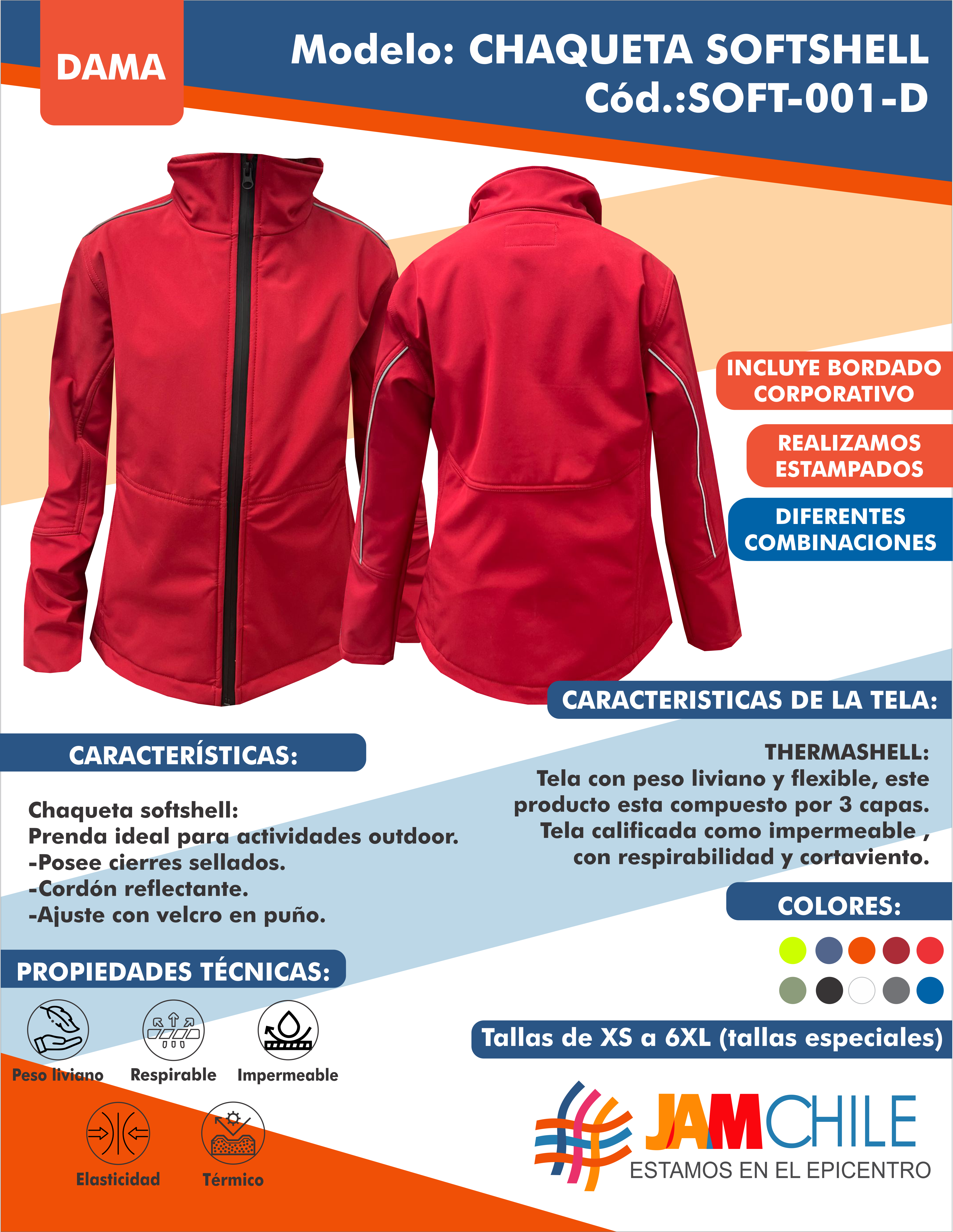 Chaqueta softshell DAMA (SOFT-001-D)