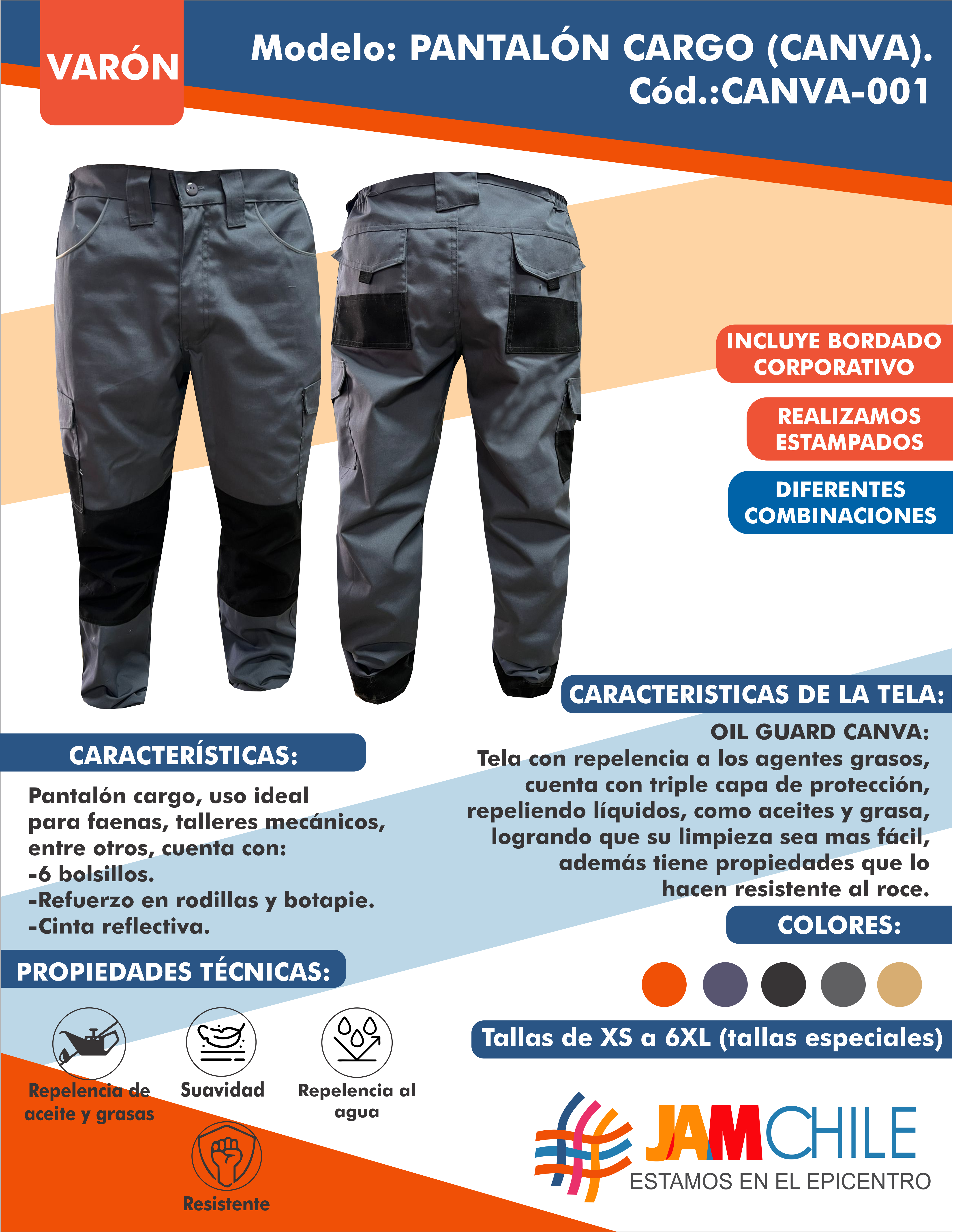 PANTALON CARGO CANVA (CANVA-001)